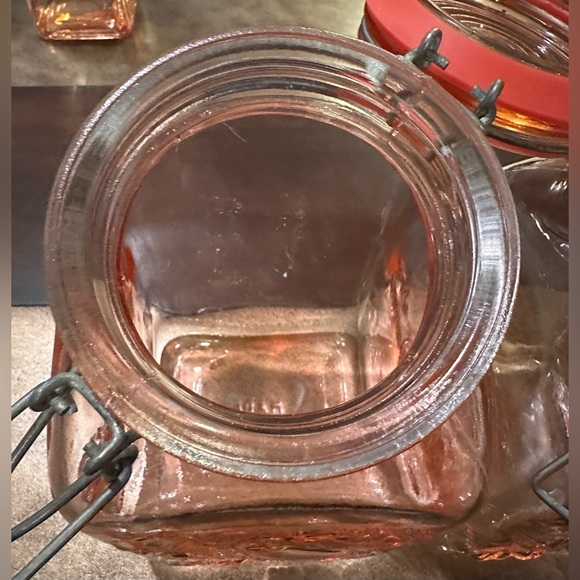 3 Piece Italian Casadis Milano Pink Glass Jars - Vintage Hand Blown Glass - Picture 10 of 10